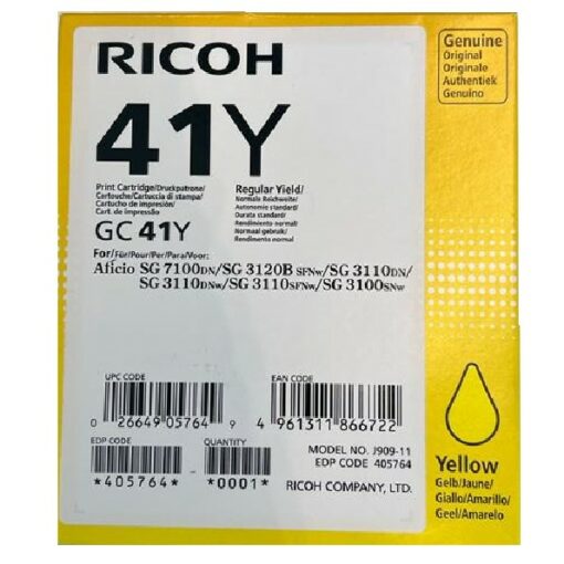 RICOH GC41HYY Yellow Ink Cartridge High Yield GC-41Y